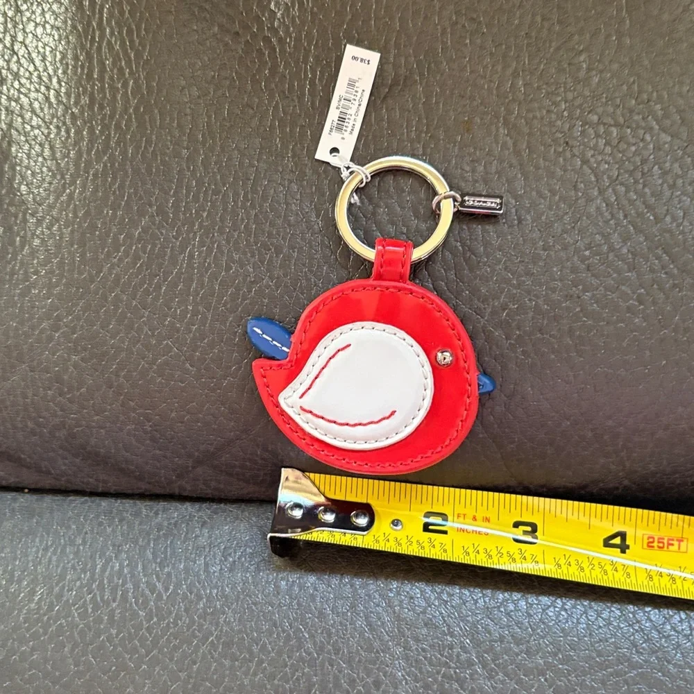 Coach red bird key fob